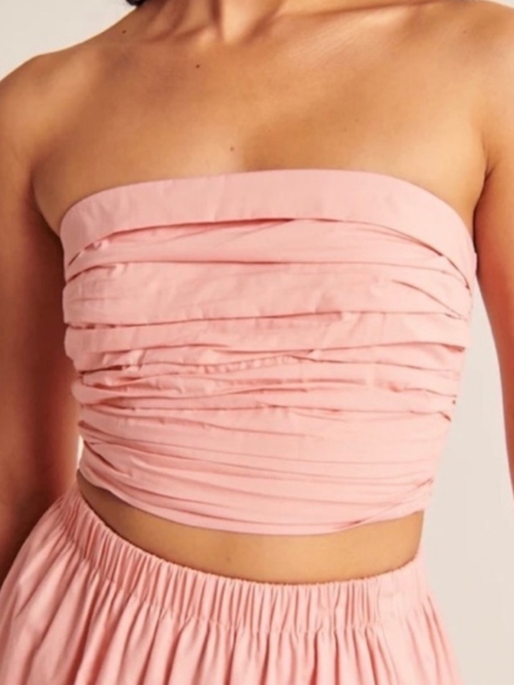 Abercrombie & Fitch Pink Strapless Crop Top